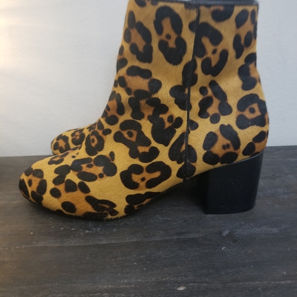 Calf Hair Leopard H&M Bootie leather heel 8 - Picture 6 of 8
